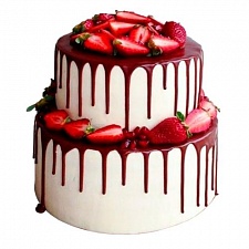 Торт с шоколадно-ягодным декором