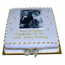 Торт с фото на 50-летие свадьбы
