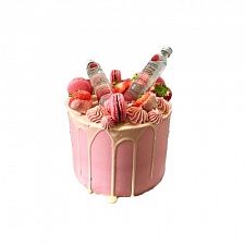 Торт розовый с бутылочками