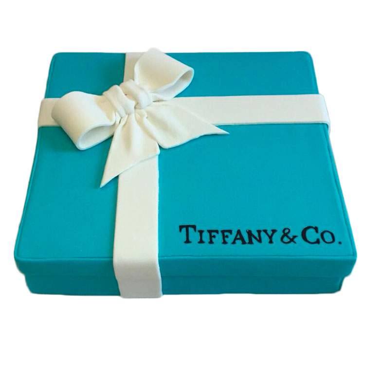Корпоративный торт Тиффани. Торт подарок от Тиффани. Торт в синей упаковке. Чтоподаритьна42годташинысвадьбы.