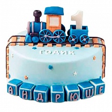 Торт с поездом и кубиками