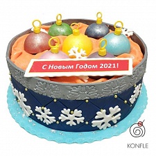 Торт Коробка новогодних шаров