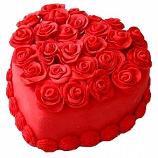 Торт Алое сердце с розами