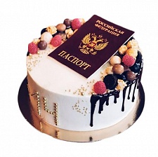 Торт кремовый с фотопечатью Паспорт
