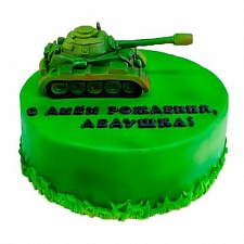 Торт зеленый с танком