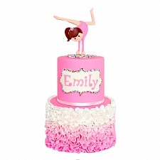 Торт розовый с гимнасткой