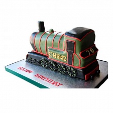 Торт Поезд 3D зеленый