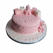 Торт розовый с кубиками