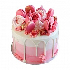 Торт Розовый сладкий декор