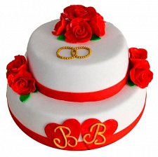 Торт на розовую свадьбу 10 лет