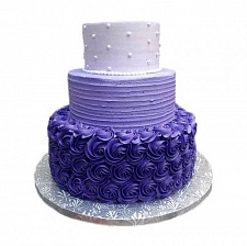 Торт Фиолетовый кремовый декор