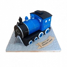 Торт Поезд синий