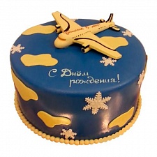 Торт Самолет желтый