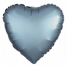 Воздушный шарик из фольги Сердце Мистик Стальной Синий 18"/45см С ГЕЛИЕМ
