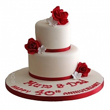 Торт на рубиновую свадьбу 0002
