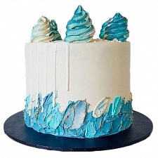 Торт с голубым декором