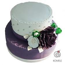Торт двухъярусный Фиолетовый Пион